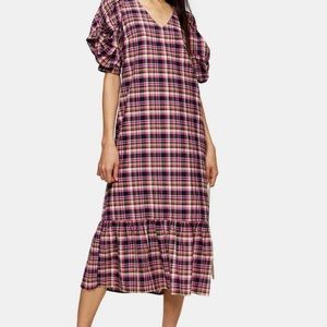 NWT Pink plaid Topshop Dress